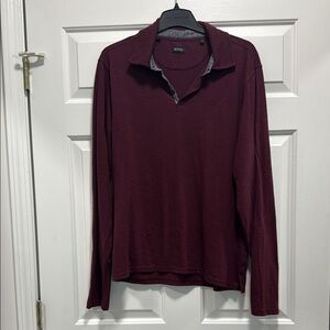 Buffalo David Bitton Maroon Long Sleeve Shirt